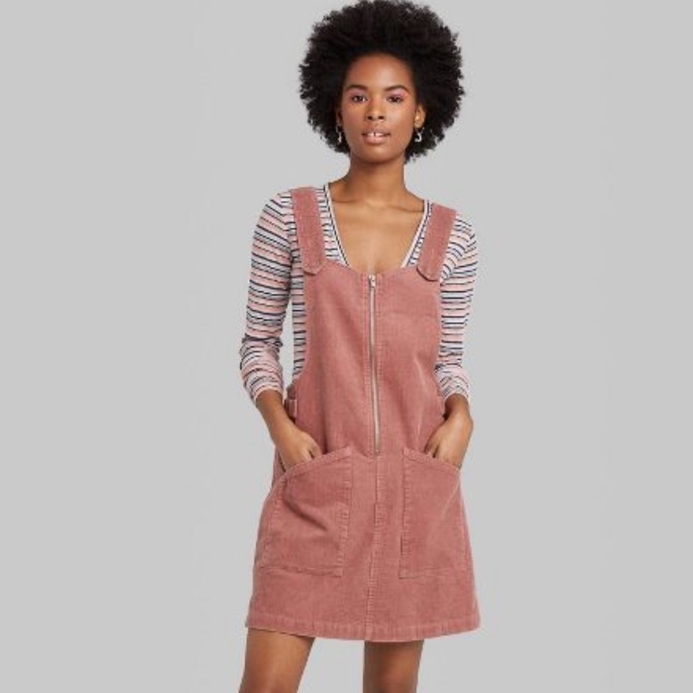 Velvet mauve Skirt overalls - Picture 3 of 5